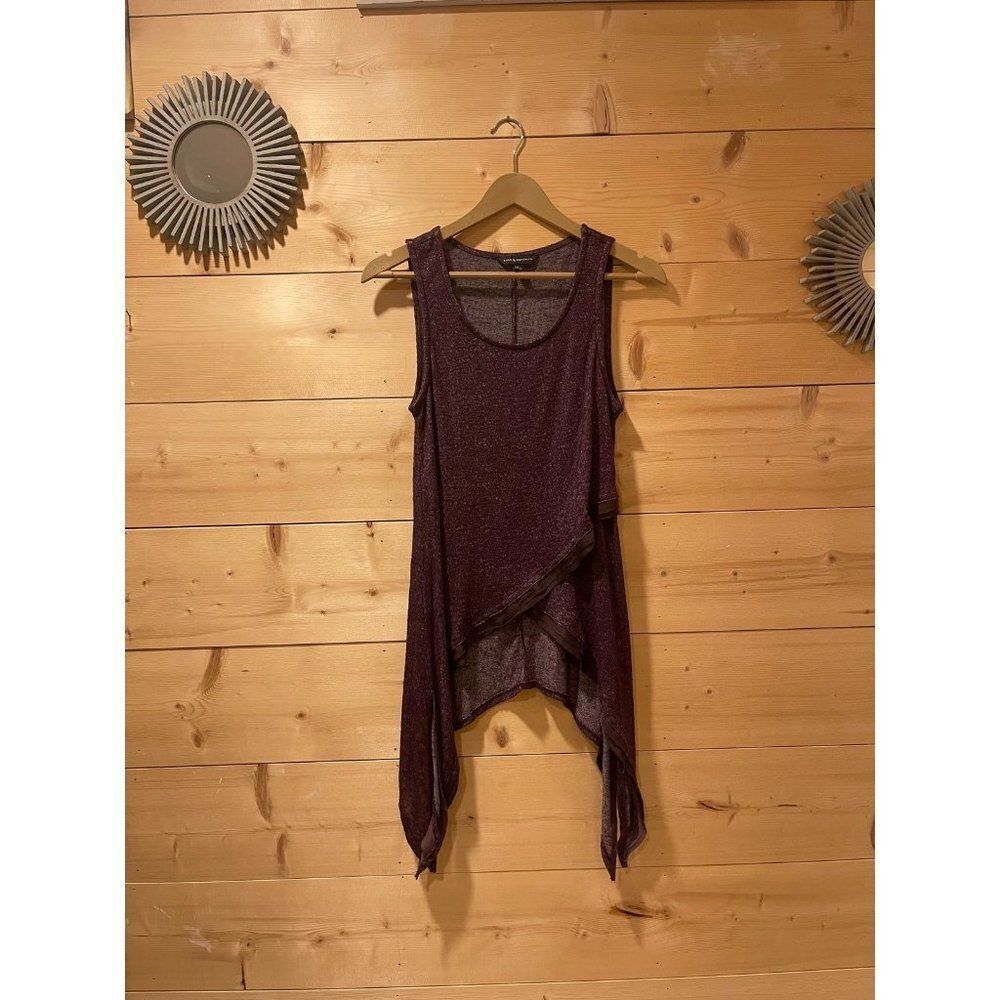 Women's Rock & Republic Marled Shark-Bite Tank Plum Small